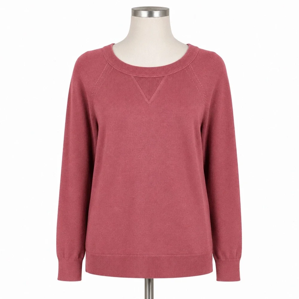 NEW J. Crew Womens Cotton Cashmere Pullover Sweatshirt Women's Large Pink Crew